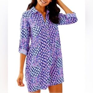 Lilly Pulitzer Lillith Tunic Dress royal purple top up